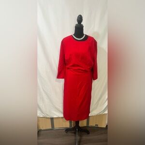 Chic Red Long Sleeve Dress